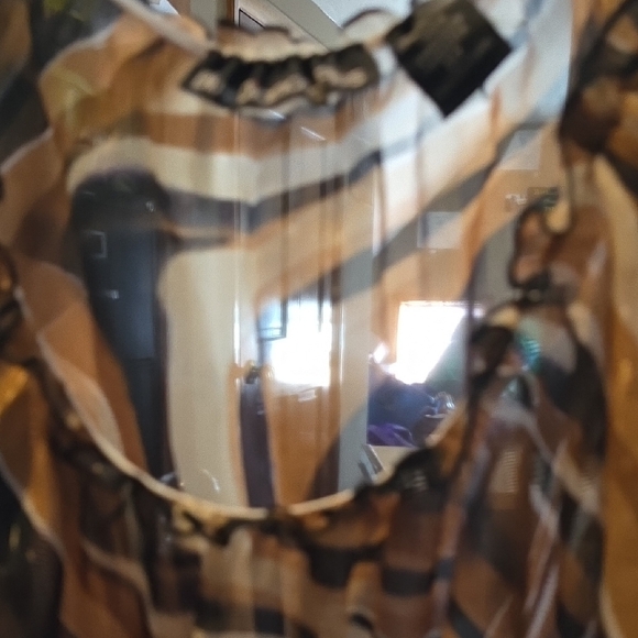 Striped Brown and Black Women's Blouse - Picture 1 of 4